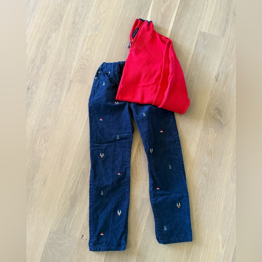 Janie and Jack Christmas pants and sweater